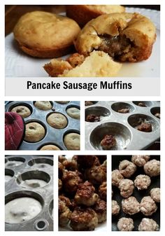 the pancake sausage muffins are being made in an oven and then baked