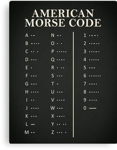 an american morse code on a black background