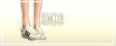 a woman's legs and shoes are shown in this animated image, with the words semoller written below them