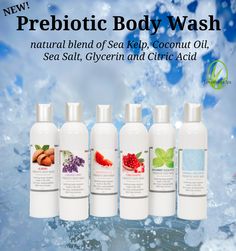 New Prebiotic Body Wash. Help balance skin’s pH by promoting healthy bacteria. Rid skin of dryness, flaking and itchiness. Non-toxic ingredients. SLS-free. Gluten-free. Vegan. Grace And Glow Body Wash, Spa Product, Citrus Body Wash, Clean Products, Spa Items, Natural Body Wash