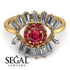 Halo_baguette_Ruby_ring_3.jpg Vintage Engagement Ring, Geometric Ring, Ruby Necklace, Everyday Necklace, Ruby Earrings, Red Ruby, Vintage Engagement, Emerald Cut Diamonds, Ruby Ring