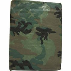 a green and black camo bag on a white background