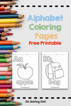 the alphabet coloring pages are ready to be used for children's books and crafts