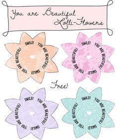 four flowers with the words you are beautiful on them