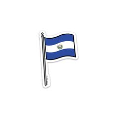 a sticker with the flag of the country of el salvador in blue and white