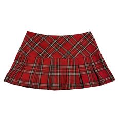 Deadstock Vintage Y2K Wet Seal goth punk preppy red low-rise plaid pleated mini skirt Size S Perfect condition. Closet essential all year round!! So cute with EVERYTHING Loafers, boots, crops, baby tees, cardigans... super versatile. Back center zip enclosure.  Size S Hips - 14" Length - 11.5" DM with any questions. Will always accept a reasonable offer!! :) Loafers Boots, Plaid Pleated Mini Skirt, Baby Tees, Closet Essentials, Goth Punk, Pleated Mini Skirt, Wet Seal, Infant Tees, Vintage Y2k