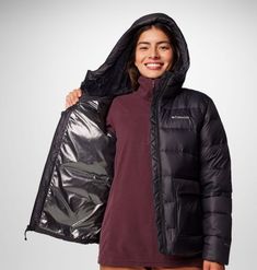 Columbia Coats, Jackets Outfit, Jacket With Hood, Columbia Jacket, Columbia Jackets, Columbia Sportswear, Product Label, Padded Jacket, Jacket Outfits