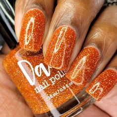 Apricot Preserves from the Jams & Jellies Collection by Dam Nail Polish is an orange jelly nail polish that is packed with ultra holographic glitters as well as orange reflective glitter. Swatch pictures show polish under studio flash and in natural light. Name: Apricot Preserves Type: Reflective Glitter Jelly # Recommended Coats: 2-3 Sizes Available: 15ml Jelly Nail Polish, Apricot Preserves, Orange Jelly, Rainbow Jelly, Jelly Nail, Orange Nail Polish, Blueberry Jam, Orange Glitter, Jelly Nails