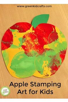 an apple stamping art project for kids