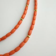 < Orange coral necklace with metallic beads and clasp > This product made according to the model of authentic traditional Ukrainian jewelry. The coral is modern, the design is vintage. Like 99% of the coral on the market these days, this coral has been dyed. I use bamboo coral which is not endangered or threatened in any way, unlike natural pink or red coral (the production of which is forbidden almost everywhere in the world). Bamboo coral doesn't mean it's not organic. Every bead of it h Coral Double Strand Necklace For Gift, Double Strand Coral Necklace For Gifts, Gift Oval Wooden Beaded Necklaces, Gift Necklace With Oval Wooden Beads, Coral Jewelry Vintage, Bamboo Coral, Valentines Presents, Ethnic Necklaces, Vintage Style Jewellery