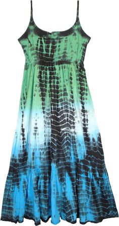 Aurora Tie Dye Jersey Cotton Mini Dress | Dresses | Blue | Sleeveless, Tie-Dye Tie Dye Long Skirt, Bohemian Midi Dress, Sleeveless Cotton Dress, Tie Dye Maxi Skirt, Blue Cotton Dress, Tie Dye Rainbow, Cotton Mini Dress, Dye Dress, Tie Dye Cotton