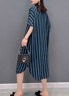 Casual Midi Dress With Asymmetrical Hem, Casual Oversized Striped Dresses, Casual Dress With Asymmetrical Hem And Buttons, Casual Dress With Buttons And Asymmetrical Hem, Summer Dresses With Buttons And Asymmetrical Hem, Oversized Midi Dress With Buttons, Oversized Striped Spring Dresses, Oversized Striped Summer Dresses, Open Dresses