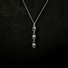 Skulls Stacked, Bp Jewelry, Trio Necklace, Edgy Jewelry, Necklace Gothic, Necklaces Silver, Y Necklace, Dope Jewelry, Skull Jewelry