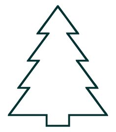 a line drawing of a christmas tree