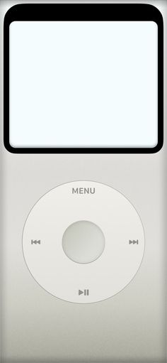 an apple ipod is shown with the screen partially closed and no buttons or numbers on it