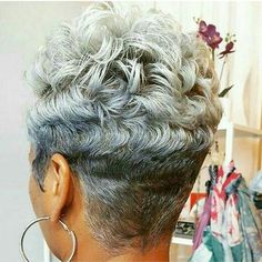 Looooove it!! #TagStylist4Credit #NaturallyGrayHair #NaturallyGrayNaturallySlay #ShortGraySlay #ShortHair #SistaYourGrayHairIsBeautiful #readventures #reathegal #readagal Gray Hairstyles, Beautiful Gray Hair, Natural Gray Hair, Short Grey Hair, Braid Hair, Short Natural Hair Styles