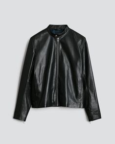 Timeless. Authentic. Iconic. This is one of the building blocks of a perfect wardrobe.  The Archive Café Racer Jacket is inspired by Marcus’s beloved vintage leather jacket and is a style first introduced in 2006. Meant to be worn year-round, this 100% leather jacket with black polyester lining wears like a second skin. Complete with center front zipper and spring snap at top collar. Cafe Racer Jacket, Jacket Collar, Jackets Black, Racer Jacket, Gq Style, Slim Fit Jackets, Vintage Leather Jacket, Perfect Wardrobe, Black Xs