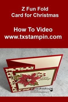 a christmas card with the words how to video on it and an image of a poins