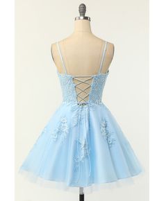 Best 11% off now! Buy beautiful appliques blue strapless short homecoming dress at wholesale price online. Free shipping and pro custom service since 2009. Blue Lace Mini Dress For Homecoming, Light Blue Mini Dress For Homecoming And Prom, Blue Lace Mini Dress For Prom, Light Blue Mini Dress For Homecoming During Prom Season, Light Blue Mini Dress For Homecoming Prom, Light Blue Mini Dress For Homecoming Prom Season, Blue Mini Dress With Corset Back For Prom, Blue Strapless Dress For Homecoming Prom Season, Blue Strapless Prom Dress With Corset Back