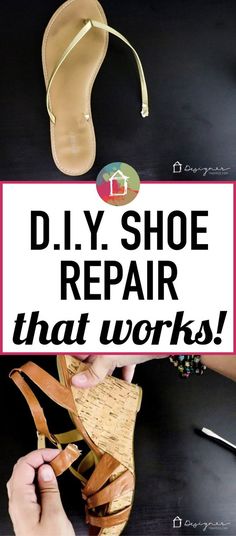 Do you have a bunch of cute sandals and shoes with broken straps? It seems to happen to me ALL the time and always out in public. Now I have a DIY shoe repair solution that allows me to repair my shoes at home in about 1 minute for less than a dollar a pair! How To Repair Shoes, Best Glue For Shoe Repair, Diy Shoe Refashion, Repair Shoes, Shoe Hacks, Diy Sandals