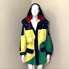 Polo Ralph Lauren Women’s Yacht Club 1992 Multi Hooded Jacket Sz Small Relaxed Fit New W/Tags Anorak Jacket Striking Color-Blocking In The Ralph Lauren’s Signature Primary Hues Puts A Modern Spin On This Slightly Oversize Cotton Canvas Coat. Features Left & Right Slant Chest Button Pockets Left & Right Thigh Velcro Pockets Right Inner Zip Pocket Left Open Button Pocket Elastane Adjustable Button Wrist Cuffs Mid Waist Inner Drawstring For A Form Fitting Snug Look & Fit Zipper & Button Closure Yellow Windbreaker With Detachable Hood For Fall, Spring Yellow Outerwear With Drawstring Hood, Spring Yellow Outerwear With Detachable Hood, Yellow Hooded Jacket With Drawstring For Outdoor, Yellow Spring Outerwear With Detachable Hood, Yellow Windbreaker With Detachable Hood For Winter, Retro Yellow Windbreaker For Fall, Yellow Hooded Windbreaker For Winter, 90s Style Yellow Winter Outerwear