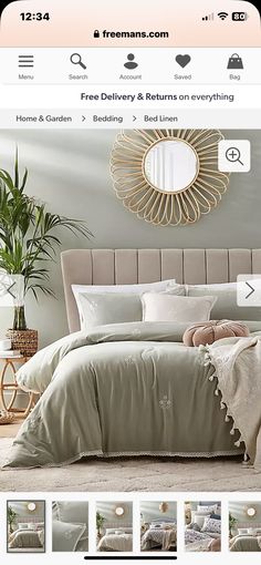 an image of a bed with pillows and comforters on the front page of a store