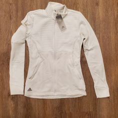 Adidas Full Zip Adidas Jackets, Adidas White, White Adidas, Adidas Women, Adidas Jacket, Zip Ups, Color White, Jackets For Women, Jackets & Coats