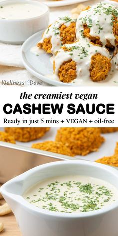 the cremest vegan cashew sauce is ready in just 5 minutes and vegan + oil - free