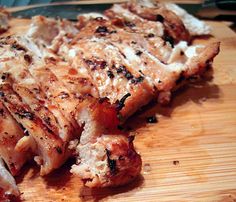 the meat is cut up and ready to be cooked on the cutting board for consumption