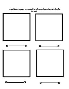 four squares are shown in black and white, with the same line on each side