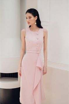 Juhi Straight Sleeveless Diamond Spandex Midi Dress | MEAN BLVD Elegant Outfit Classy, Mean Blvd, Formal Casual, Causual Outfits, Mass Production, Pretty Dress, Capped Sleeve Dress, Button Dress, Lovely Dresses