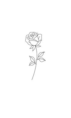 a black and white drawing of a single rose