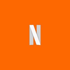 the letter n is made up of two white rectangles on an orange background