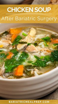 Check out this bariatric staple! My High Protein Chicken Soup was the first recipe I created for our community. It hit all the notes: easy, comforting and delicious. And as an added bonus it is much higher in protein than store bought soup. If you're looking for something to help you reach your protein goals, check out this recipe! Protein Chicken Soup, The Best Chicken Soup, Best Chicken Soup, High Protein Chicken, Soups For Kids, Best Diet Foods