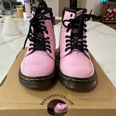 Dr.Martens Toddler Boots, New, Never Worn, Size 7 Pink Winter Boots For School, Casual Pink Boots For School, Pink Velvet Boots, Dr Martens Black Boots, Glitter Combat Boots, Shoes Dr Martens, Patent Boots, Side Zip Boots, Velvet Boots