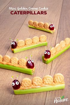 Cute snack alert! These Caterpillar Cookie Bites made with Back to Nature Mini Golden Creme Cookies are crawling with deliciousness! They make the best DIY snack craft for kids of all ages, or a fun treat for busy parents. Go here to find the cookies. Fun Daycare Snacks, Fun Snacks For Preschoolers, Bug Shaped Snacks, Caterpillar Snack Preschool, Insect Snacks Preschool, Toddler Class Snack Ideas, Interactive Snacks For Kids, Insect Food Ideas For Kids, Animal Snacks For Kids To Make