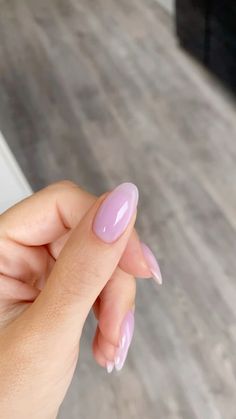 Grapeseed Oil Nails, Milky Nails Purple, Pale Lilac Nails, Nail Inspiration Round, Sheer Purple Nails, Milky Purple Nails, Lilac Almond Nails