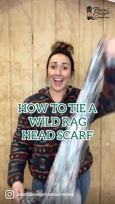 Western Head Scarf, How To Make A Wild Rag, Wild Rag With Dress, Wild Rag In Hair, How To Tie A Wild Rag On Head, How To Style Wild Rags, How To Style A Wild Rag, Styling Wild Rags, Wild Rags In Hair