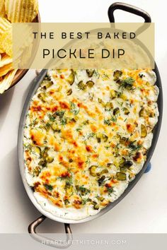 Cheesy Baked Dill Pickle Dip, Finger Foods Dips, Baked Ranch Pickle Dip, Ranch Dill Pickles Recipe, Best Baked Dips, Best Dip To Bring To A Party, Cheesy Baked Pickle Dip, Baked Dill Pickle Dip, Oven Baked Pickles