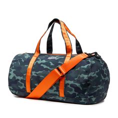 Discover the perfect companion for your adventures with our Camouflage Duffle Bag. Designed for kiddos this spacious and durable bag is ideal for everything from weekend getaways to sleepovers and camping trips. With its classic Camouflage print and pop orange trim it is a the prefect travel companion. Pack your kiddo's essentials with ease and style, whether you're heading off on a vacation or embarking on a wilderness adventure. Upgrade your travel gear today with our versatile Camo Duffle Bag Camouflage Functional Travel Bags, Functional Camouflage Travel Bag, Casual Camouflage Bags For Outdoor Activities, Camouflage Travel Bag With Adjustable Strap, Camouflage Casual Travel Bag, Casual Camouflage Travel Bag, Custom Duffle Bags, Custom Denim Jacket, Custom Denim