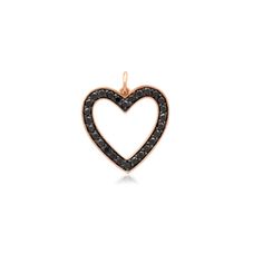 Open Your Heart Black Diamond Charm Black Diamond Heart-shaped Jewelry, Black Heart-shaped Diamond Jewelry, Black Diamond Jewelry For Valentine's Day, Valentine's Day Black Diamond Jewelry, Black Charm Jewelry For Valentine's Day, Black Charms Jewelry For Valentine's Day, Open Your Heart, Diamond Charm, Black Diamonds