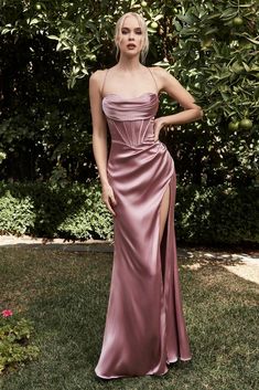 Esther Gown - Mauve Summer Prom Dress, Corset Gown, Dress With Corset, Cinderella Divine, Cowl Dress, Elegant Party Dresses, فستان سهرة, Satin Prom Dress, Lace Evening Dresses