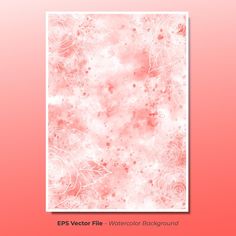 a pink and white floral background with watercolor flowers on the bottom, in shades of red