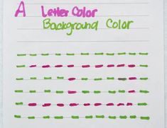 a paper with writing on it that says, a letter color beegro and color