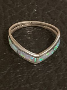 opal inlay stacker ring Silver Opal Ring With Inlay, Silver Opal Ring With Inlay For Anniversary, Anniversary Silver Opal Ring With Inlay, Stacker Rings, May 1, Band Rings, Jewelry Rings, Opal, Etsy Accessories