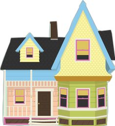 a paper doll house is shown on a white background