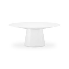 a white round table on a white background with no one around it or someone else