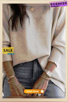 Long Sleeve Solid Cotton-blend Sweater Casual Stretch Solid Color Outerwear, Trendy Stretch Beige Sweater, Casual Stretch Outerwear In Solid Color, Beige Stretch Casual Sweater, Casual Non-stretch Beige Outerwear, Casual Stretch Sweater For Everyday, Casual Stretch Soft Knit Outerwear, Trendy Solid Color Everyday Sweater, Casual Solid Color Sweater For Everyday