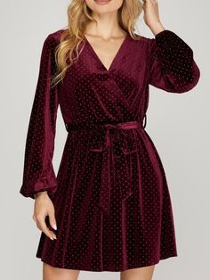 The perfect dress for the fall and winter season with the perfect gold details. Pair with heels or even booties Chic V-neck Midi Dress For Holidays, Fall Party A-line Midi Dress, Winter A-line Midi Dress For Date Night, Fall Cocktail Long Sleeve V-neck Dress, Glamorous Long Sleeve Dress For Formal Fall Events, Glamorous Long Sleeve Dress For Fall Formal Occasions, Gold Long Sleeve Winter Dress, Gold Long Sleeve Dress For Winter, Chic Gold Long Sleeve Midi Dress