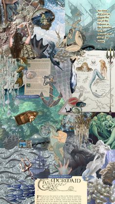 an altered collage of mermaids and sea creatures